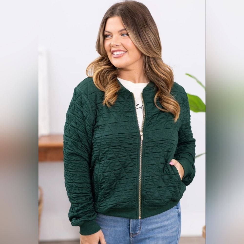 Staccato Green Bomber Jacket Size M